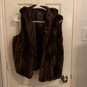 Hooded fur vest Ralph Lauren